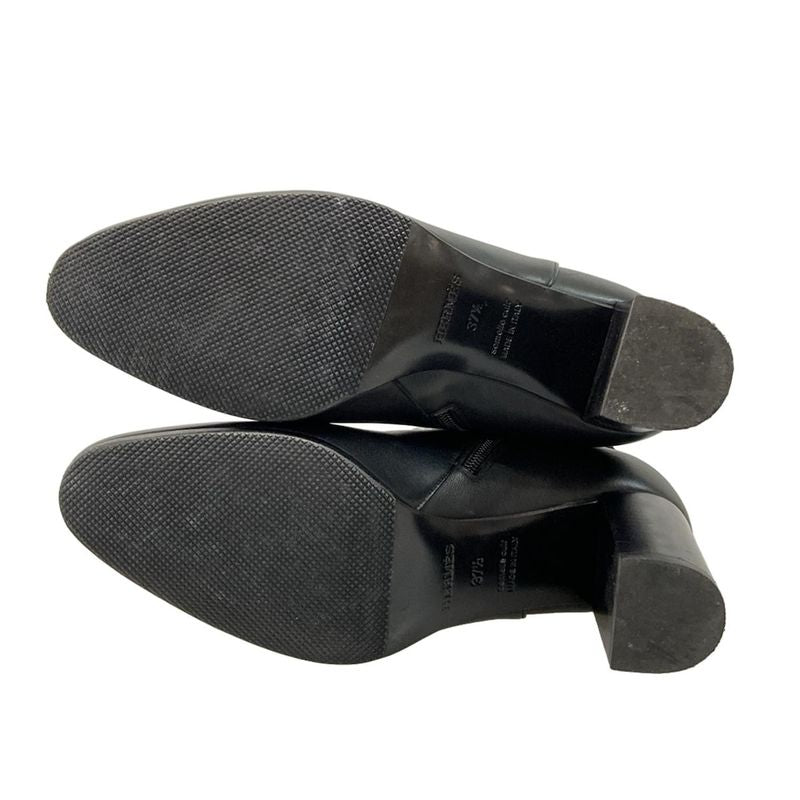 Hermes Short Boots 37 1 2 Women's Saint-Germain 192176z Black Silver Hardware