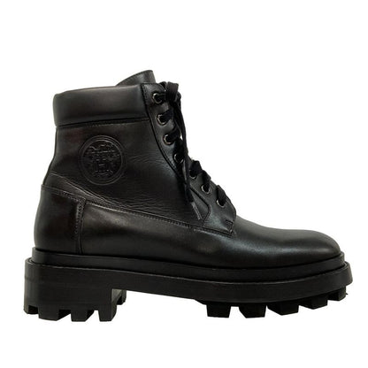 Hermes Short Boots 410 Men's - Black Leather