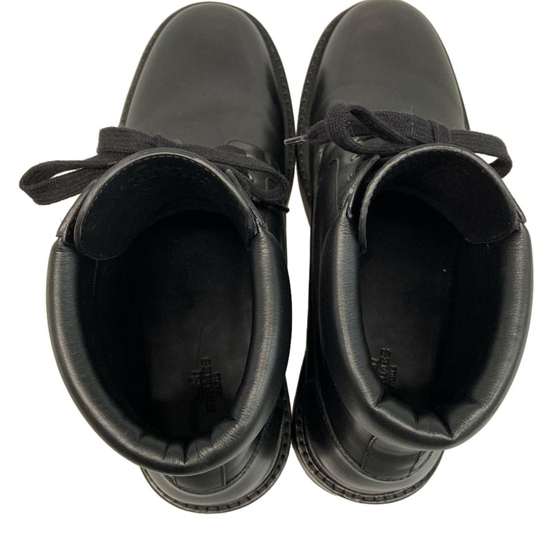 Hermes Short Boots 410 Men's - Black Leather
