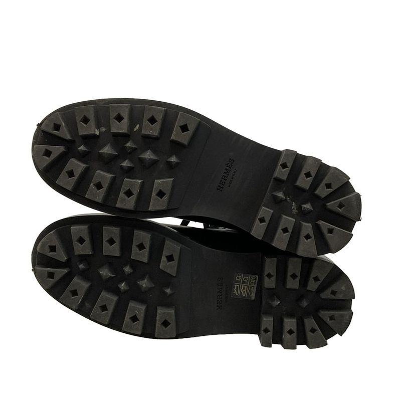 Hermes Short Boots 410 Men's - Black Leather