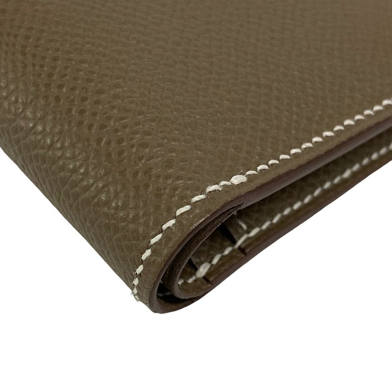 Hermes Bifold Wallet New H Passant Compact Etoupe