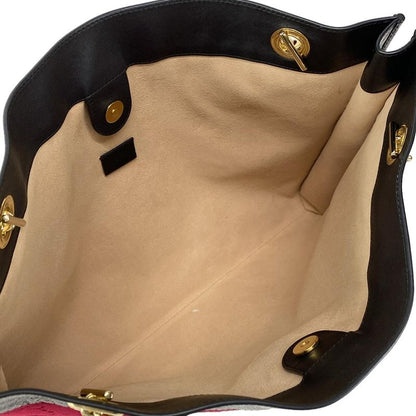 Gucci Tote Bag Raja 537219 Bordeaux X Black X Multi Rhinestone Chain Shoulder