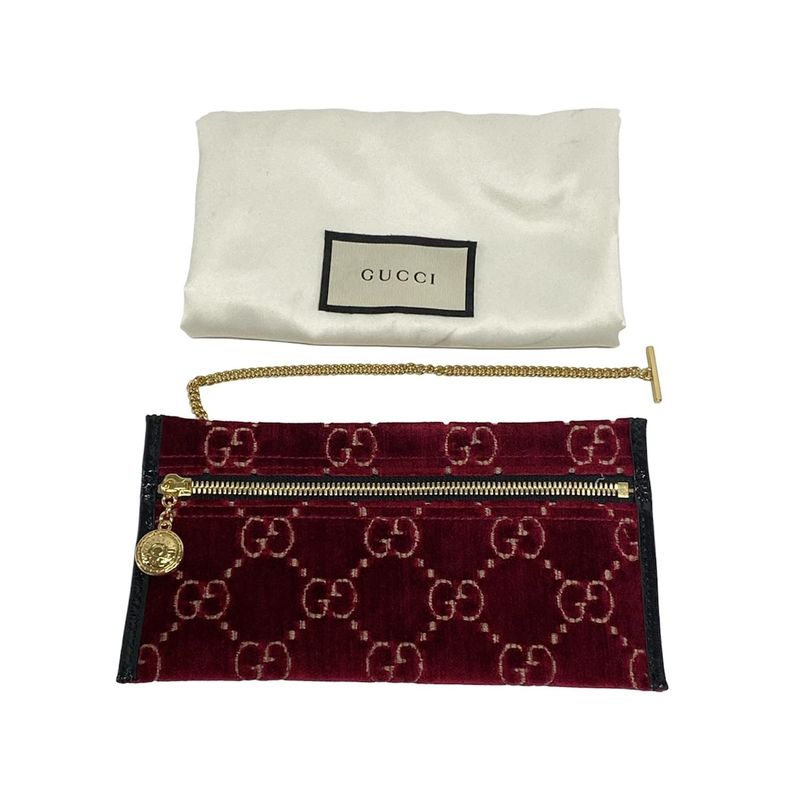 Gucci Tote Bag Raja 537219 Bordeaux X Black X Multi Rhinestone Chain Shoulder