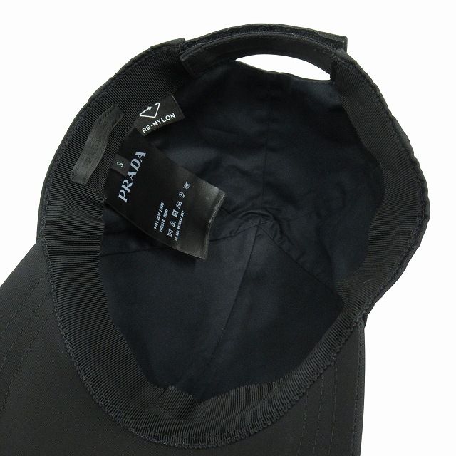Prada "re-Nylon Baseball Cap" Hat 6 Panel Triangle Logo Triangle Logo Plate