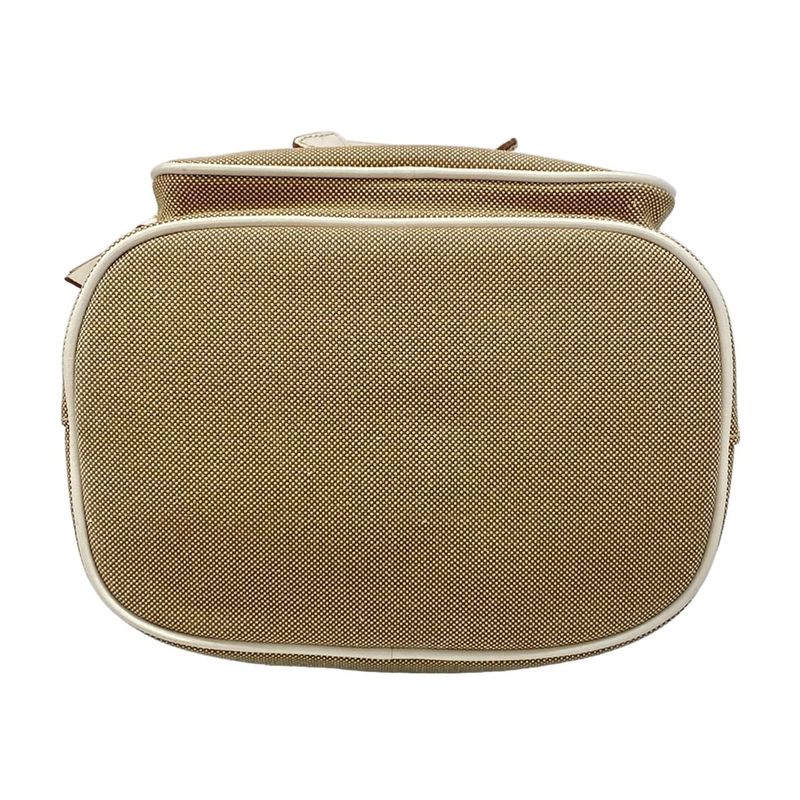 Prada Handbag Duet Logo Jacquard 1bh038 Beige X White Drawstring Shape Leather