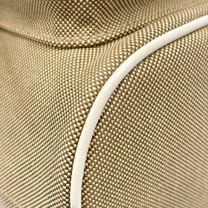 Prada Handbag Duet Logo Jacquard 1bh038 Beige X White Drawstring Shape Leather