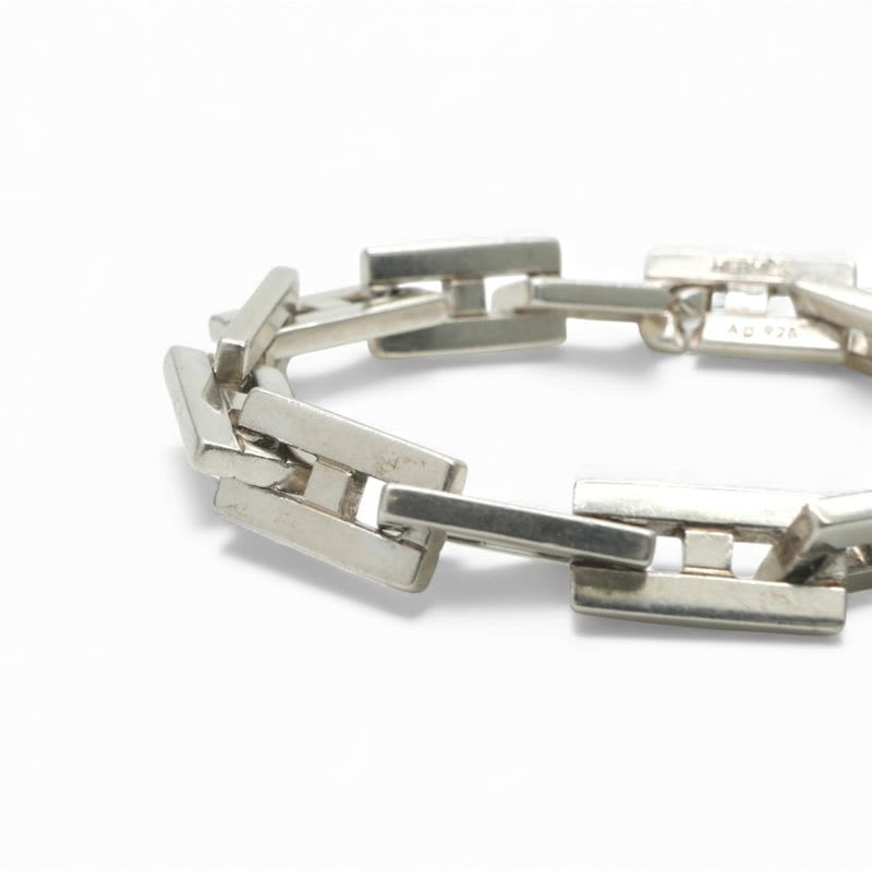 Hermes Cles Bracelet Bangle Cuff 925 Silver