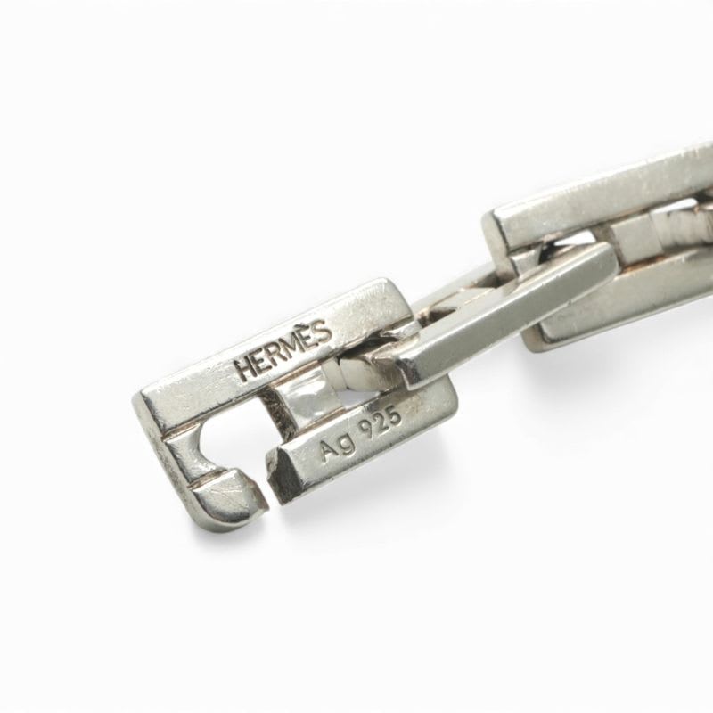 Hermes Cles Bracelet Bangle Cuff 925 Silver