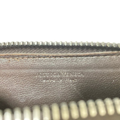 Bottega Veneta Coin Case Intrecciato 114075 Dark Brown Round Zipper Leather