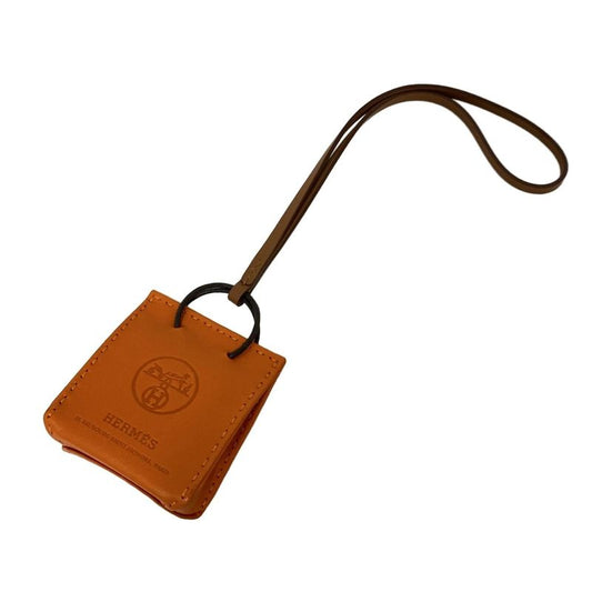 Hermes Key Holder (charm) - Orange X Brown Bag Motif Sac Orange Leather