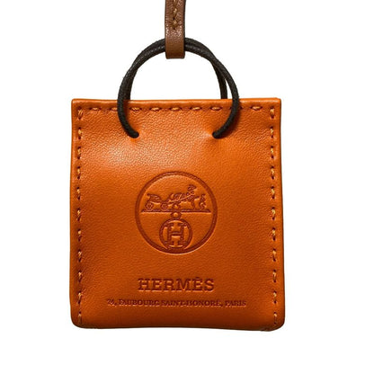 Hermes Key Holder (charm) - Orange X Brown Bag Motif Sac Orange Leather