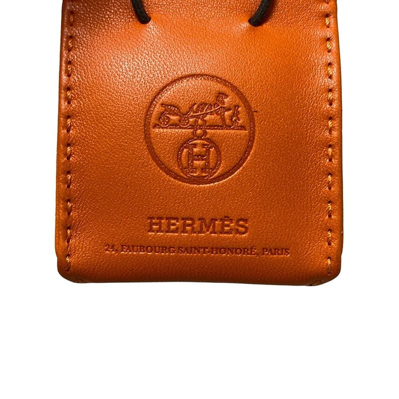 Hermes Key Holder (charm) - Orange X Brown Bag Motif Sac Orange Leather