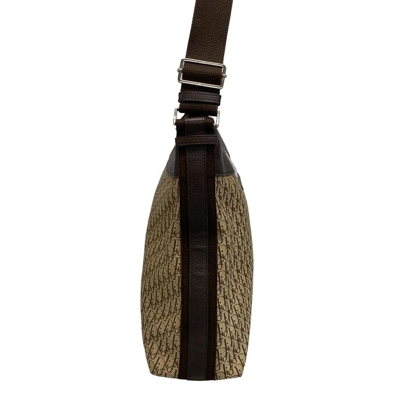 Dior Christian Dior Shoulder Bag Street Chic Trotter Beige X Dark Brown Leather