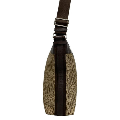 Dior Christian Dior Shoulder Bag Street Chic Trotter Beige X Dark Brown Leather