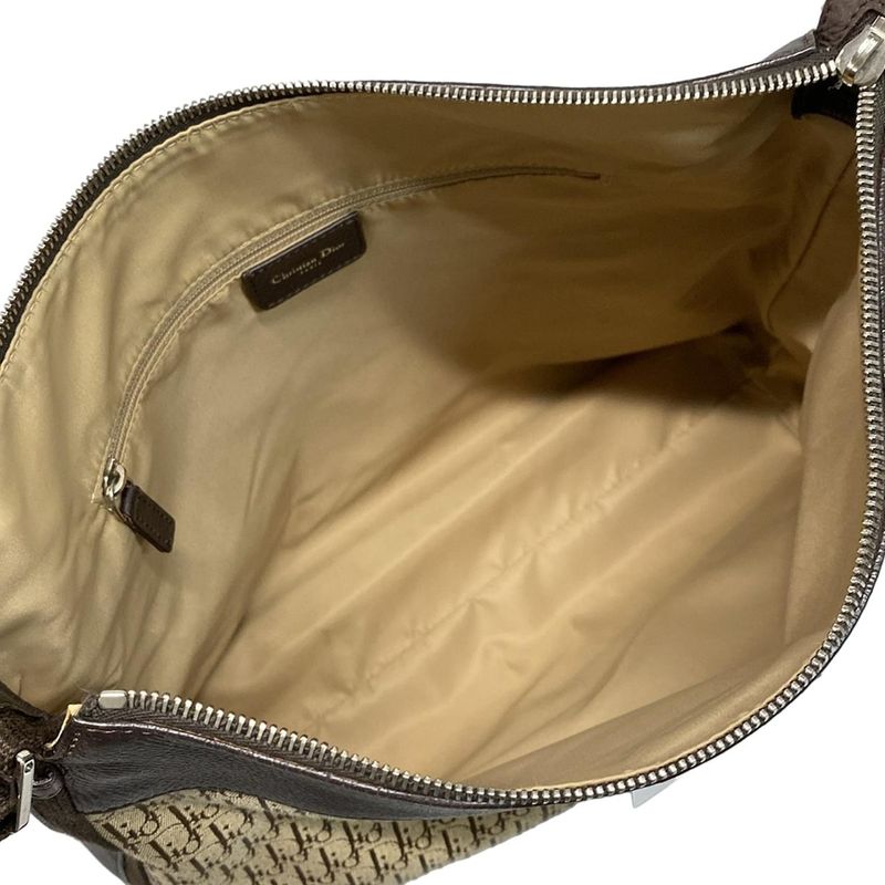 Dior Christian Dior Shoulder Bag Street Chic Trotter Beige X Dark Brown Leather