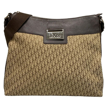 Dior Christian Dior Shoulder Bag Street Chic Trotter Beige X Dark Brown Leather