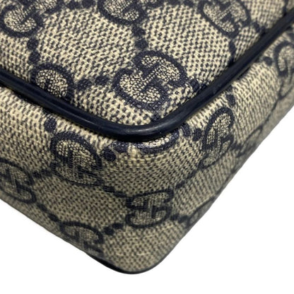 Gucci Shoulder Bag GG Plus/GG Supreme 162910 Ivory X Navy Leather