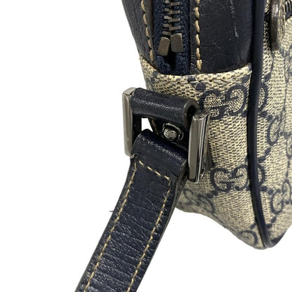 Gucci Shoulder Bag GG Plus/GG Supreme 162910 Ivory X Navy Leather