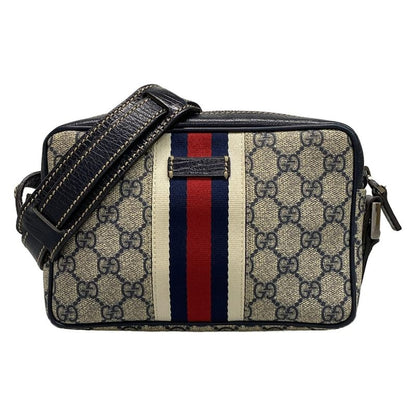 Gucci Shoulder Bag GG Plus/GG Supreme 162910 Ivory X Navy Leather