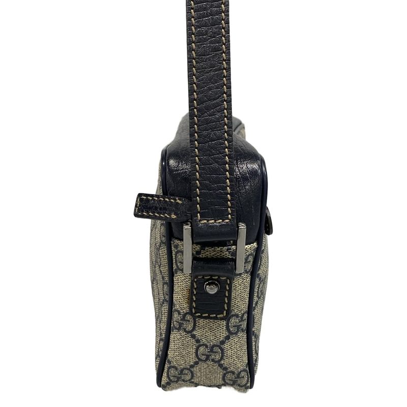 Gucci Shoulder Bag GG Plus/GG Supreme 162910 Ivory X Navy Leather