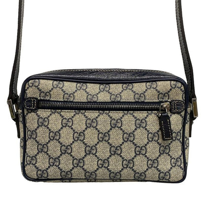 Gucci Shoulder Bag GG Plus/GG Supreme 162910 Ivory X Navy Leather