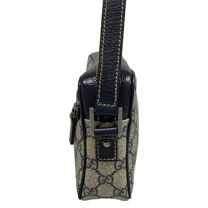 Gucci Shoulder Bag GG Plus/GG Supreme 162910 Ivory X Navy Leather