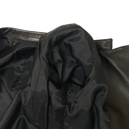 Prada Rider Jacket Size 40 M Women's Black 2011 Lambskin Triangle Logo Lambskin