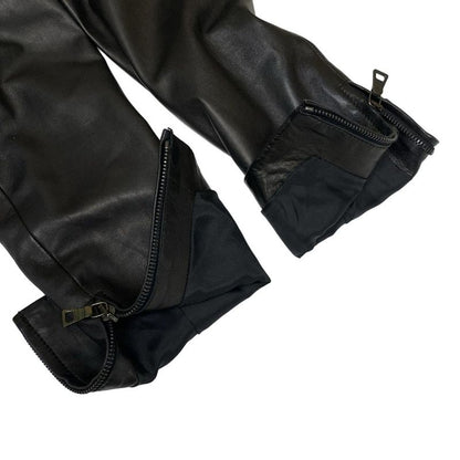 Prada Rider Jacket Size 40 M Women's Black 2011 Lambskin Triangle Logo Lambskin