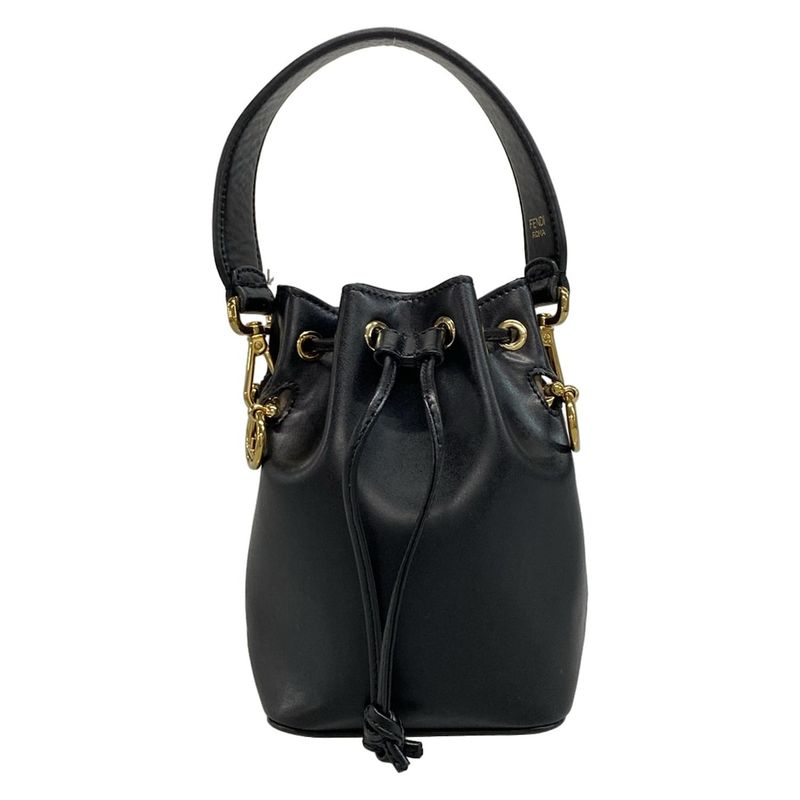 Fendi Handbag Mon Tresor 8bs010 Black Leather