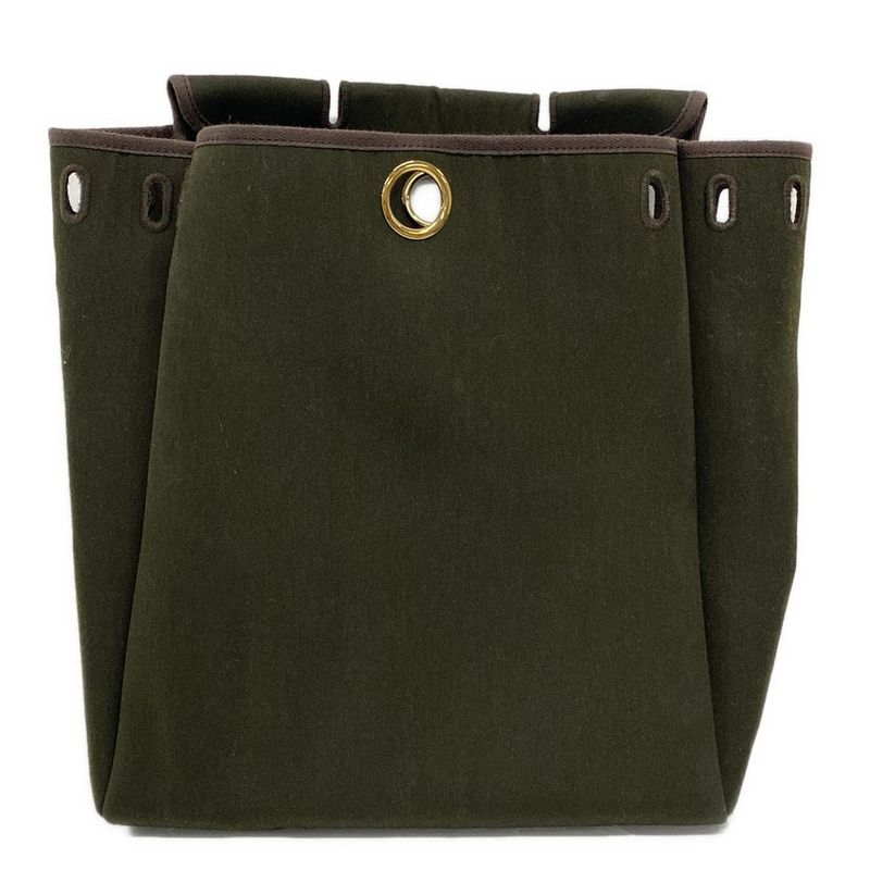 Hermes Backpack Sac Herbag Her Bag A Dos Khaki X Dark Brown Gold Hardware