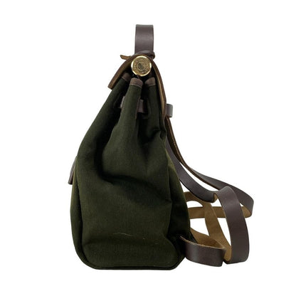 Hermes Backpack Sac Herbag Her Bag A Dos Khaki X Dark Brown Gold Hardware