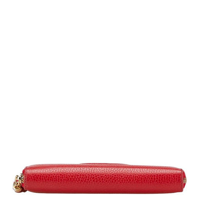 Gucci Interlocking G Soho Tassel Round Zipper Long Wallet 598187 Red Leather
