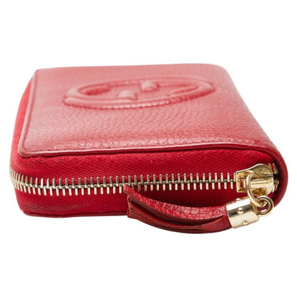 Gucci Interlocking G Soho Tassel Round Zipper Long Wallet 598187 Red Leather
