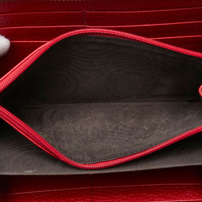 Gucci Interlocking G Soho Tassel Round Zipper Long Wallet 598187 Red Leather
