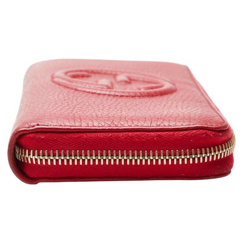 Gucci Interlocking G Soho Tassel Round Zipper Long Wallet 598187 Red Leather