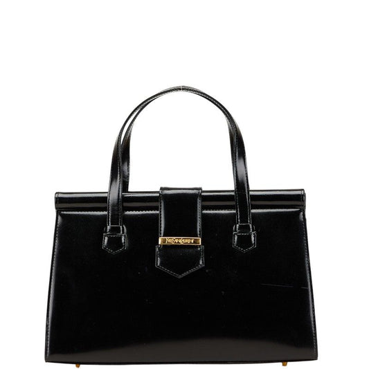Saint Laurent Logo Plate Black Leather Women's SAINT LAURENT