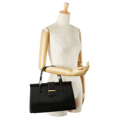 Saint Laurent Logo Plate Black Leather Women's SAINT LAURENT