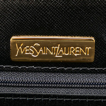 Saint Laurent Logo Plate Black Leather Women's SAINT LAURENT