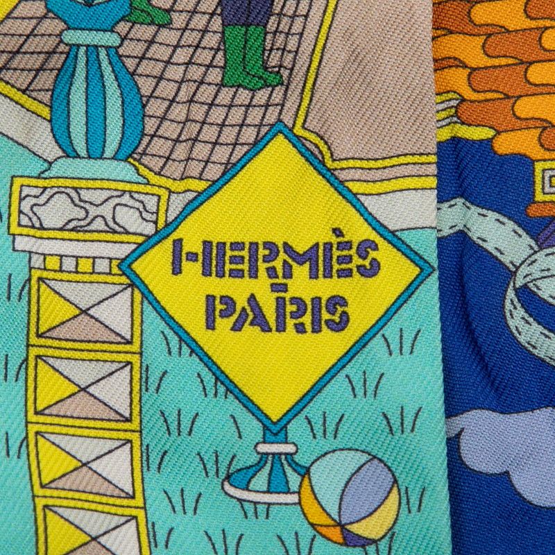 Hermes Twilly La Maison Des Carres Yellow Multicolor Silk Ladies Hermes
