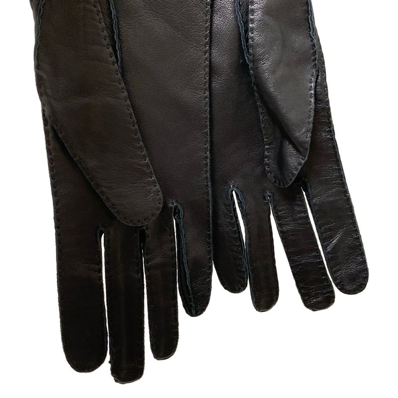 Hermes Women's Gloves - Black Long Gloves Leather