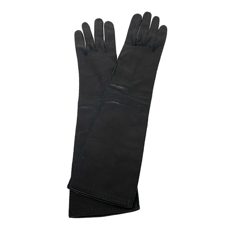 Hermes Women's Gloves - Black Long Gloves Leather