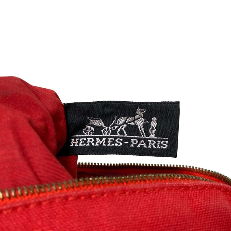 Hermes Pouch Bolide Pouch 20 Red X Light Brown Leather