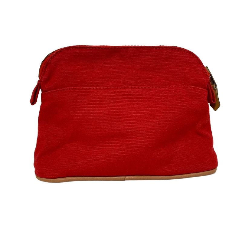 Hermes Pouch Bolide Pouch 20 Red X Light Brown Leather