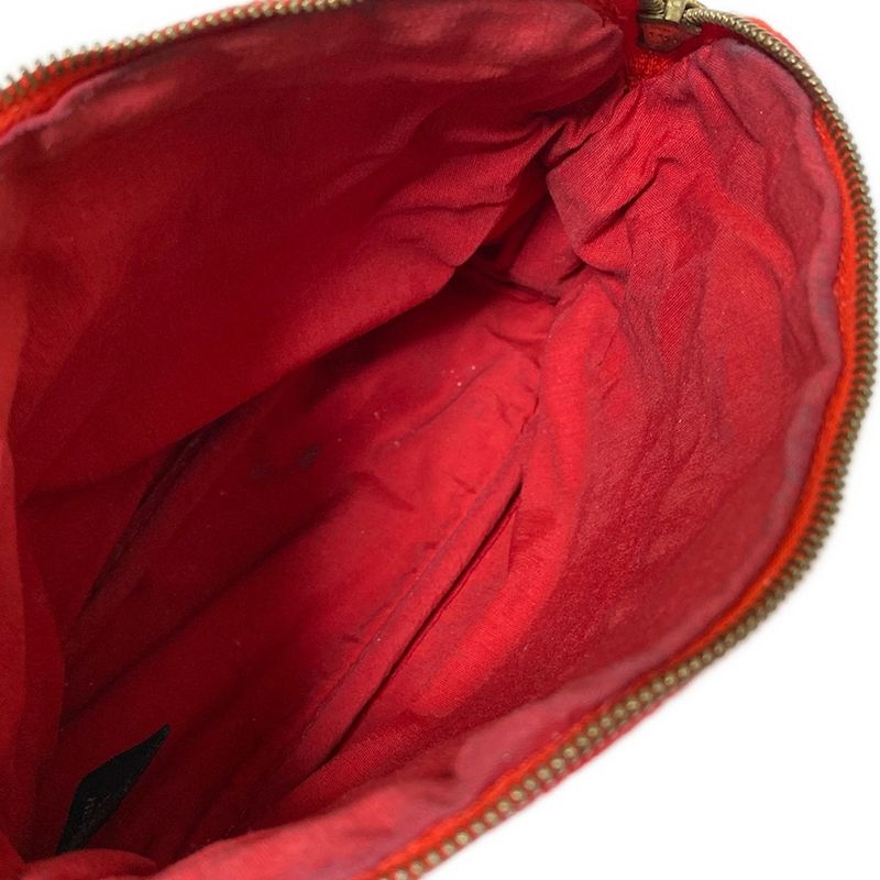 Hermes Pouch Bolide Pouch 20 Red X Light Brown Leather