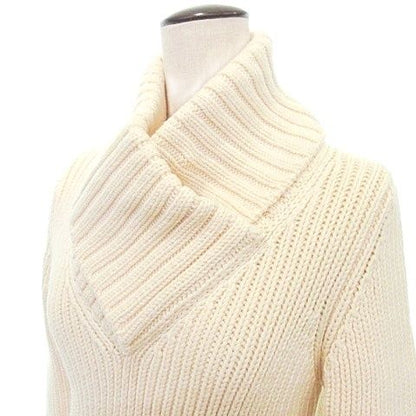 Gucci Domestic Regular Knit Sweater Shawl Collar Made In Italy M Size Ivory