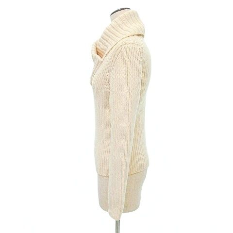 Gucci Domestic Regular Knit Sweater Shawl Collar Made In Italy M Size Ivory