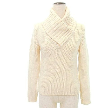 Gucci Domestic Regular Knit Sweater Shawl Collar Made In Italy M Size Ivory
