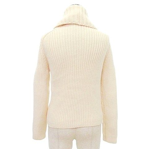 Gucci Domestic Regular Knit Sweater Shawl Collar Made In Italy M Size Ivory