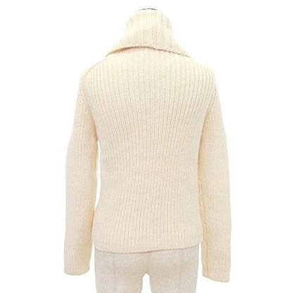 Gucci Domestic Regular Knit Sweater Shawl Collar Made In Italy M Size Ivory