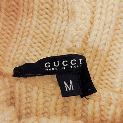 Gucci Domestic Regular Knit Sweater Shawl Collar Made In Italy M Size Ivory
